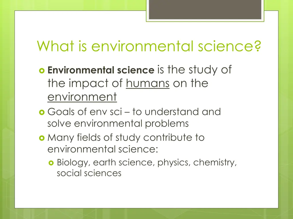 what is environmental science
