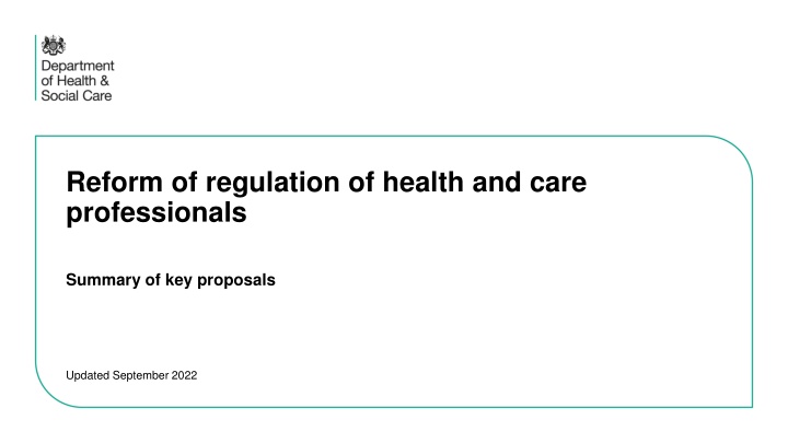 reform of regulation of health and care
