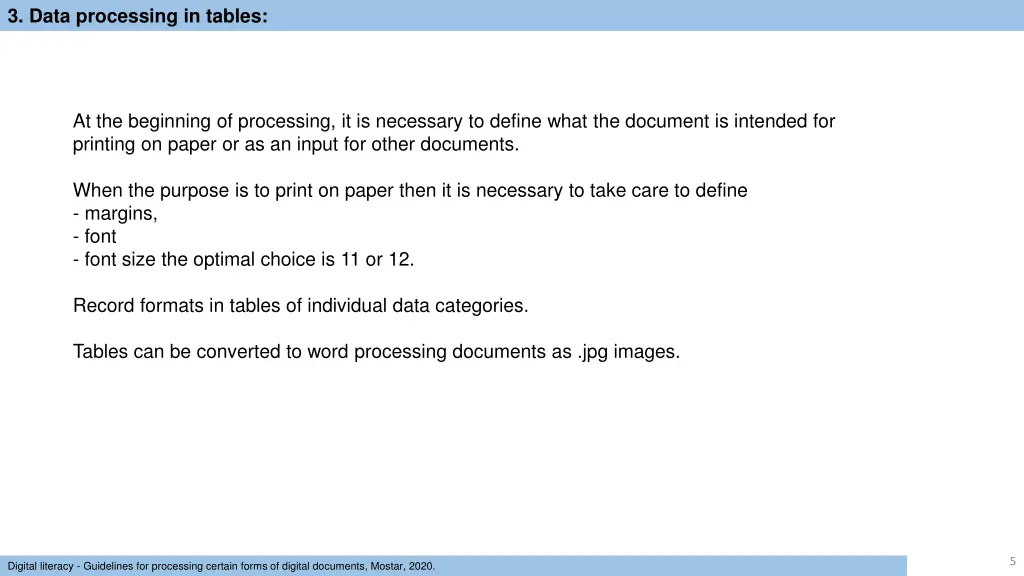 3 data processing in tables