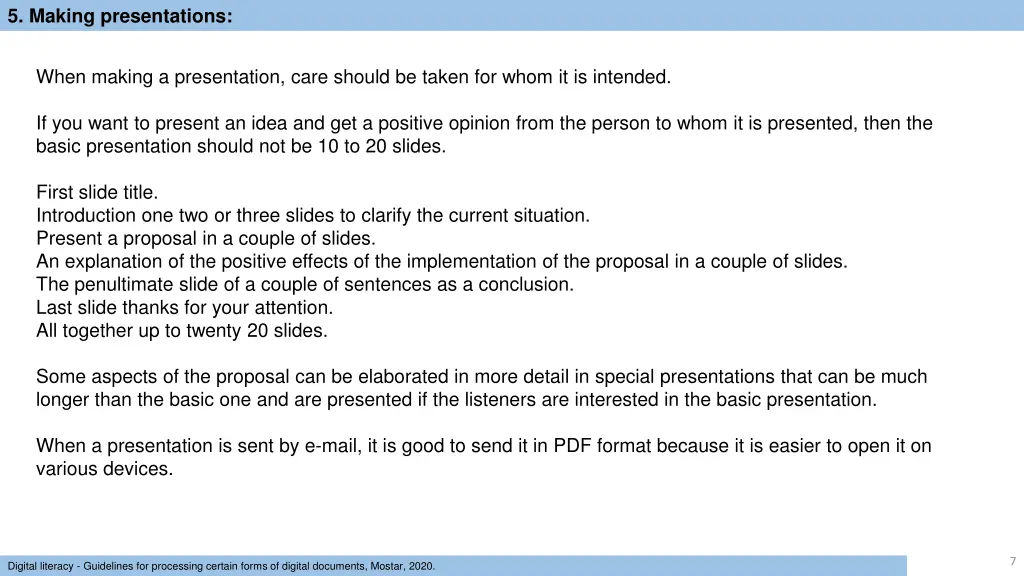 5 making presentations