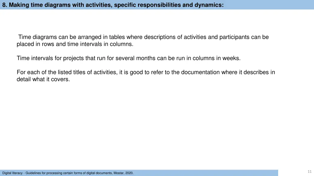 8 making time diagrams with activities specific