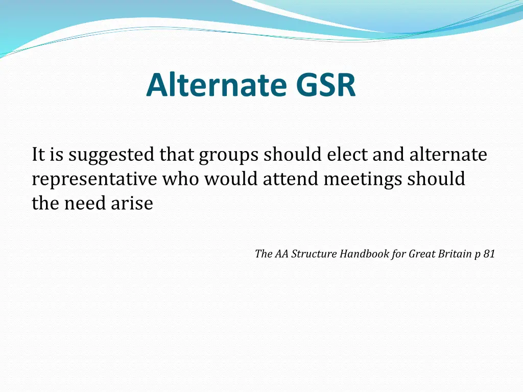 alternate gsr
