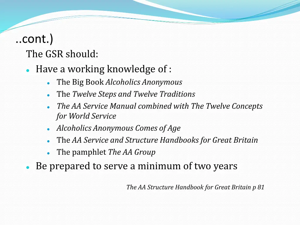 cont the gsr should