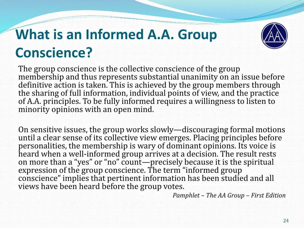 what is an informed a a group conscience