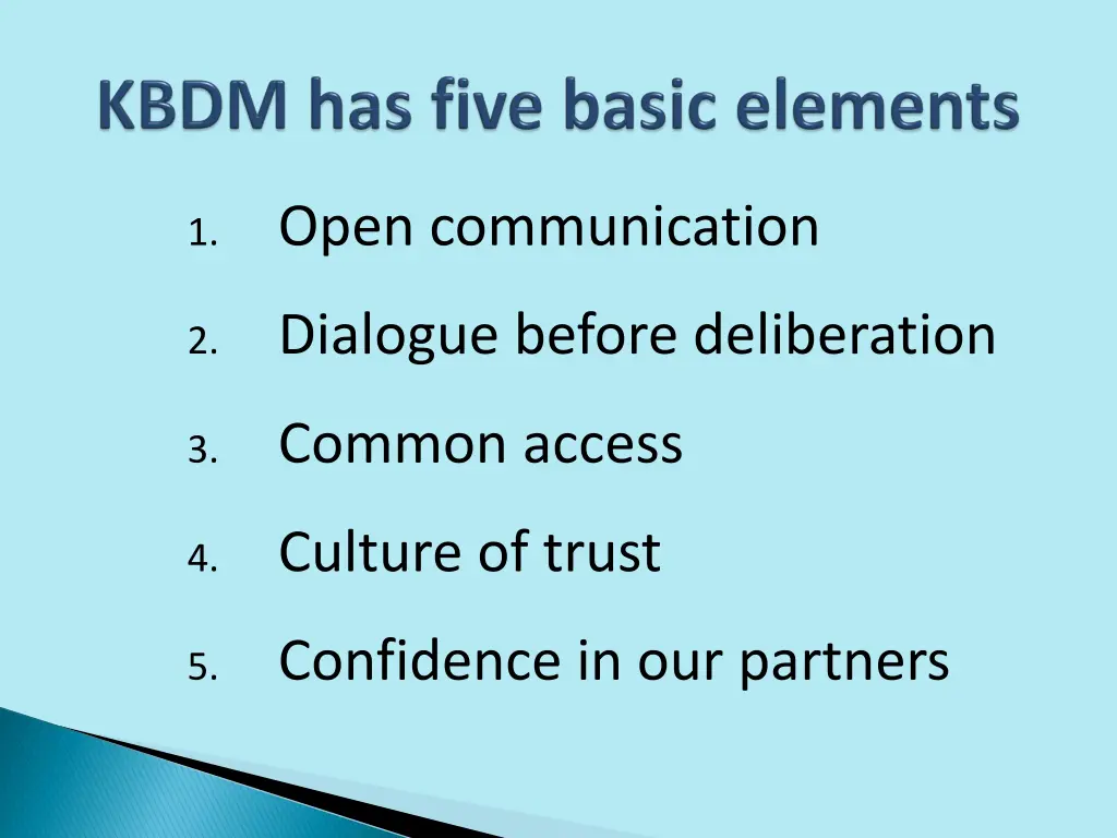 open communication