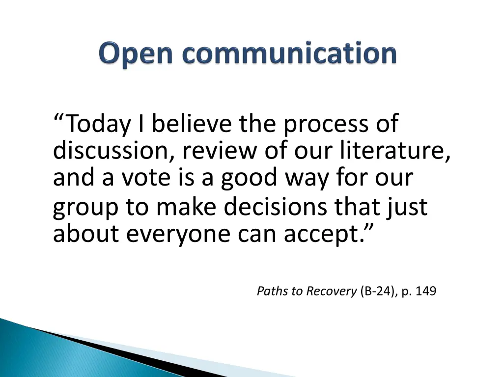 today i believe the process of discussion review