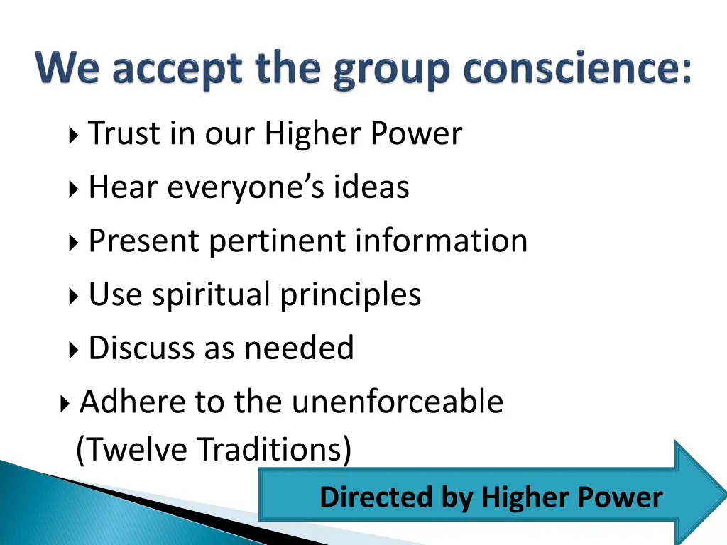 trust in our higher power