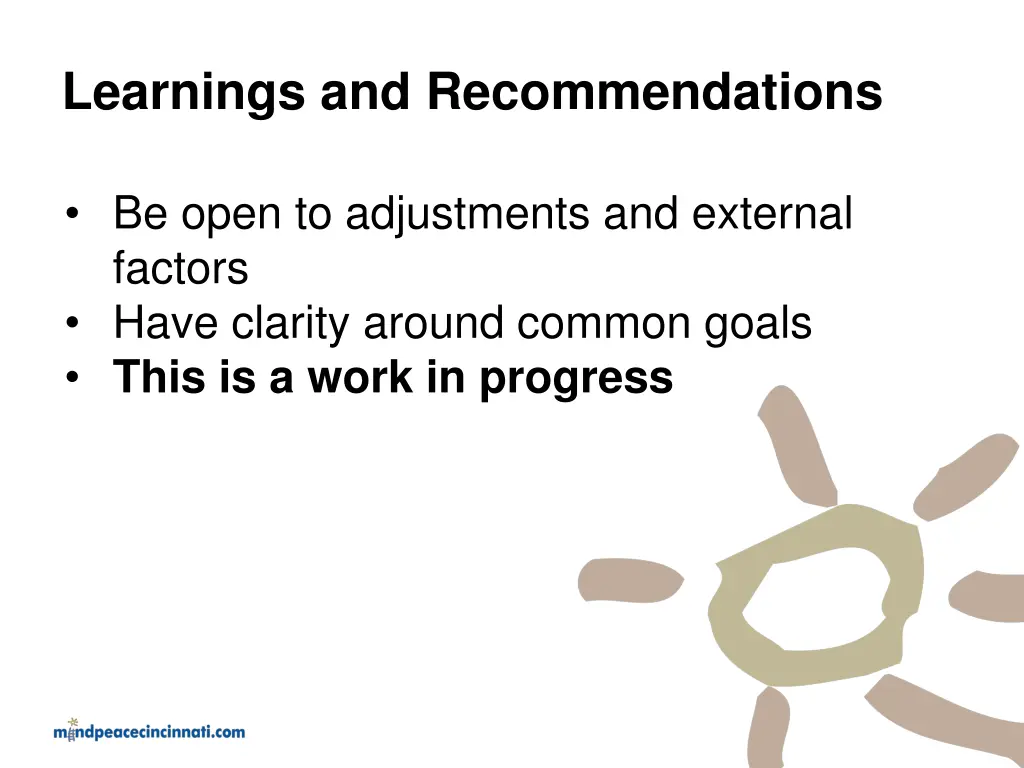 learnings and recommendations