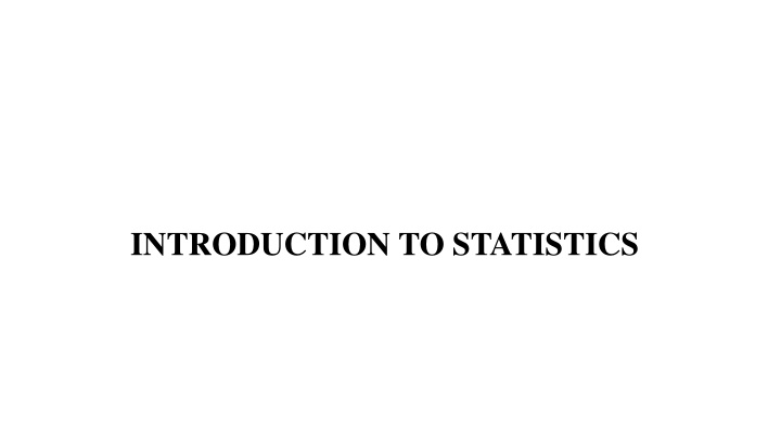 introduction to statistics