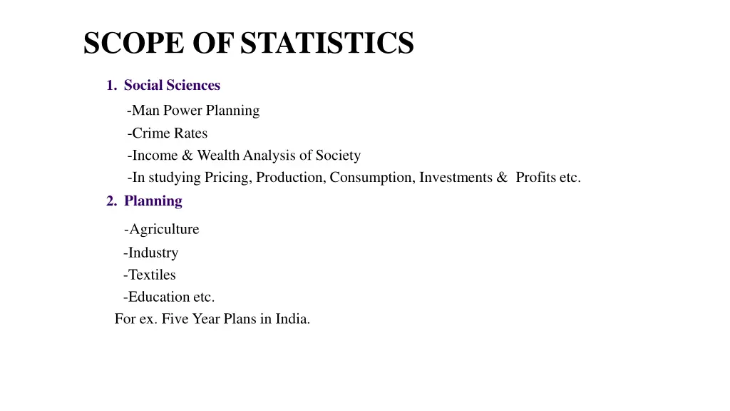 scope ofstatistics