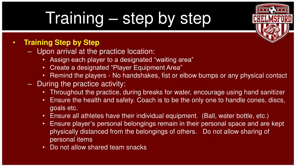 training step by step