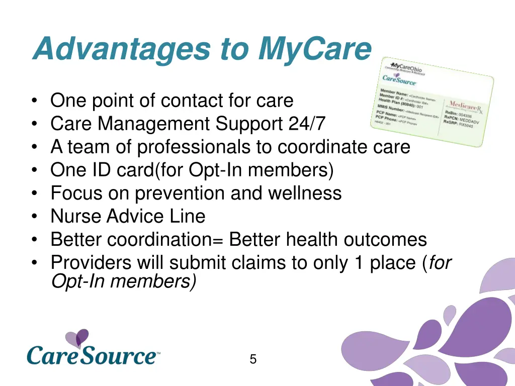 advantages to mycare