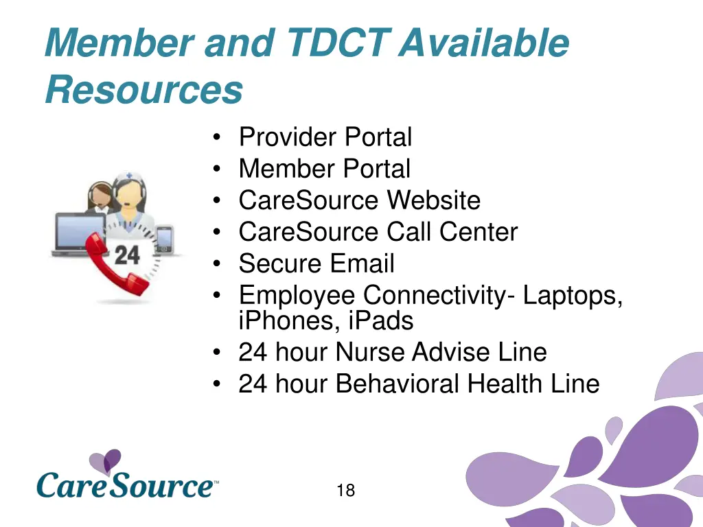 member and tdct available resources provider