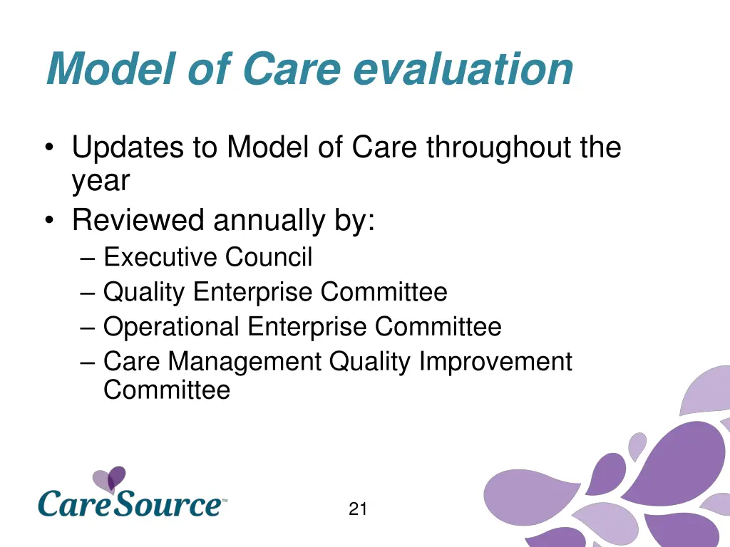 model of care evaluation 1