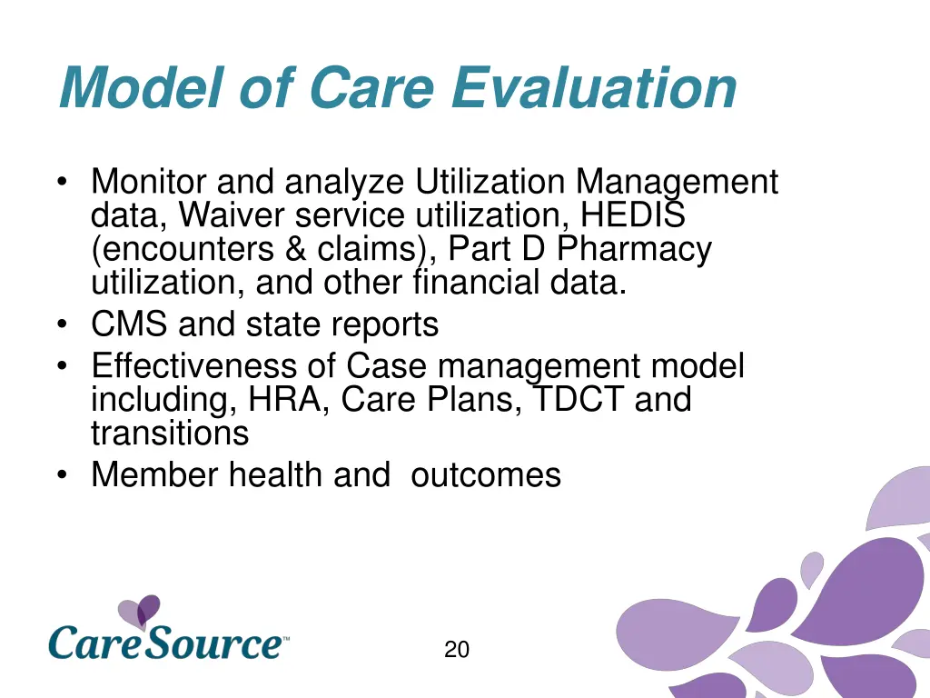 model of care evaluation