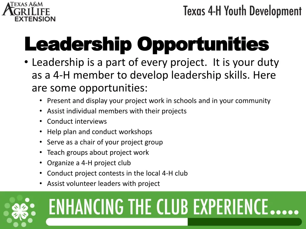 leadership opportunities leadership opportunities