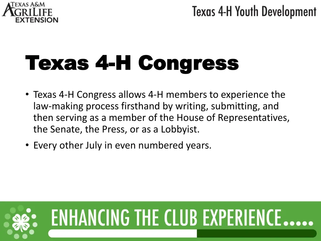 texas 4 texas 4 h congress h congress