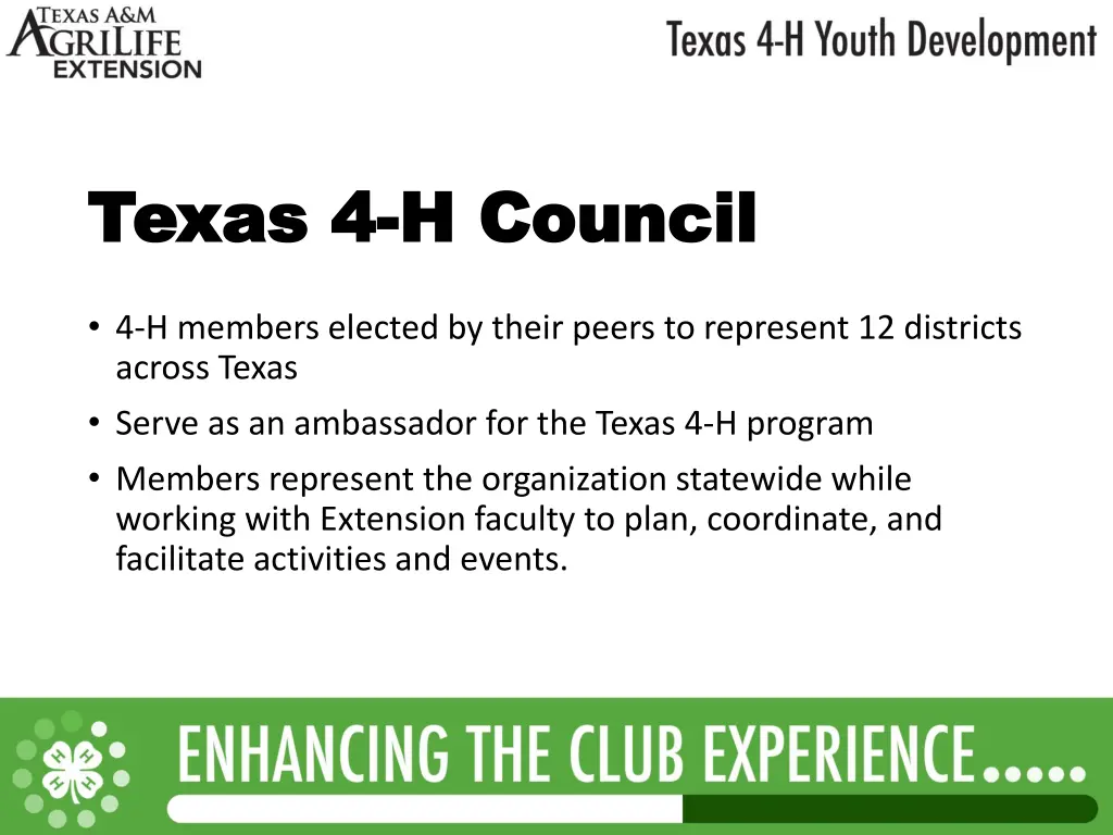 texas 4 texas 4 h council h council
