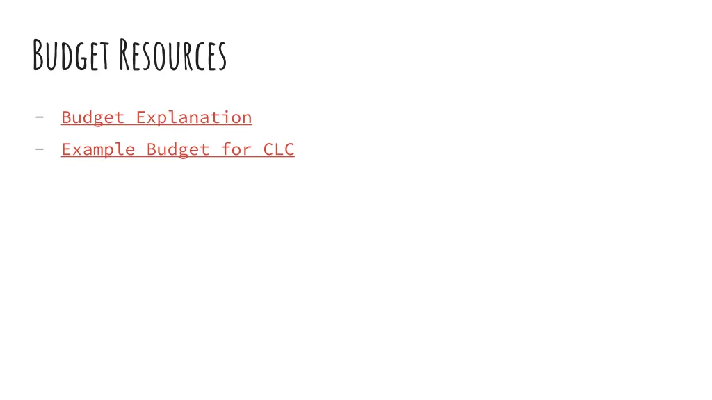 budget resources