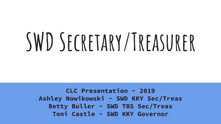 swd secretary treasurer