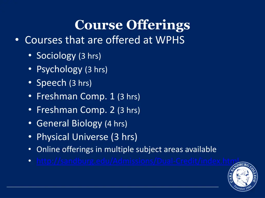 course offerings