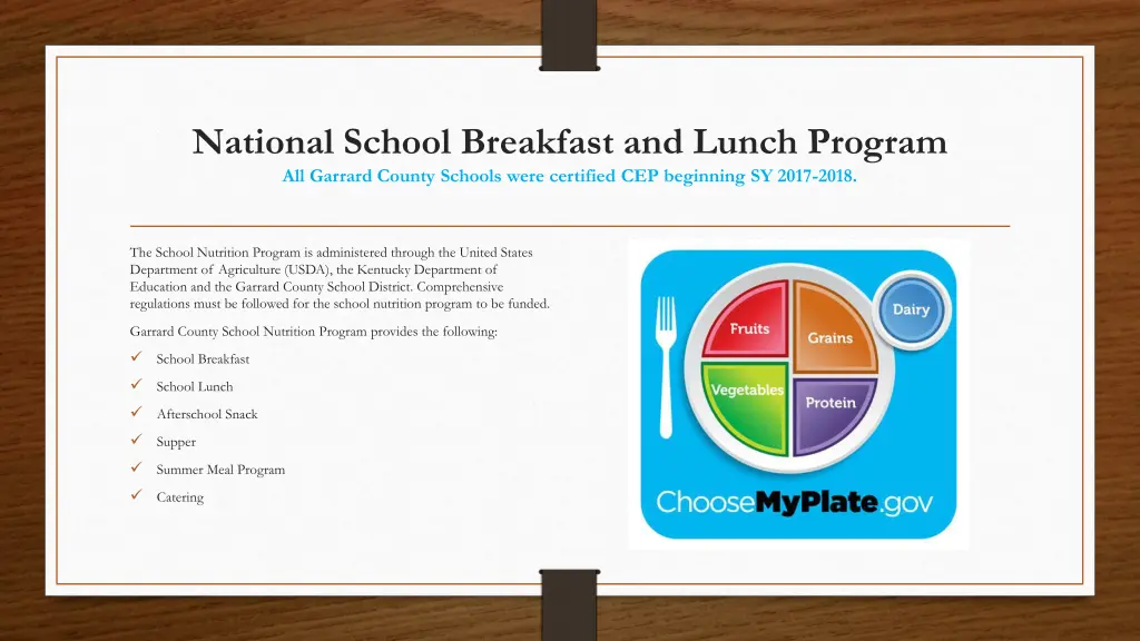 national school breakfast and lunch program