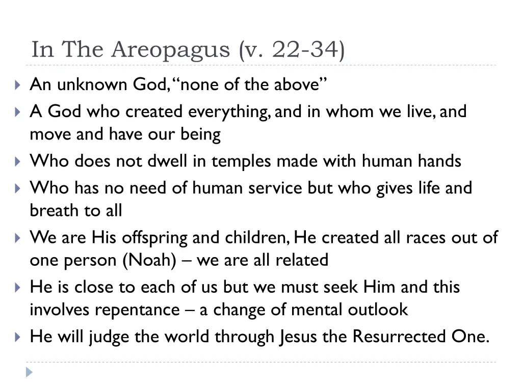 in the areopagus v 22 34