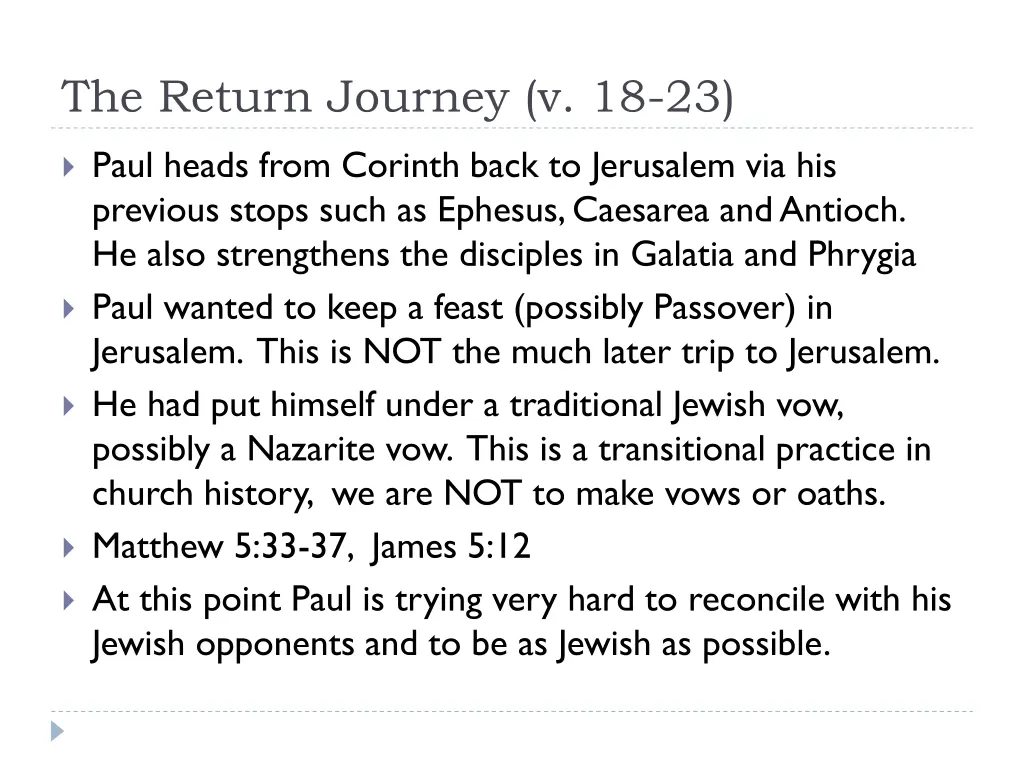 the return journey v 18 23