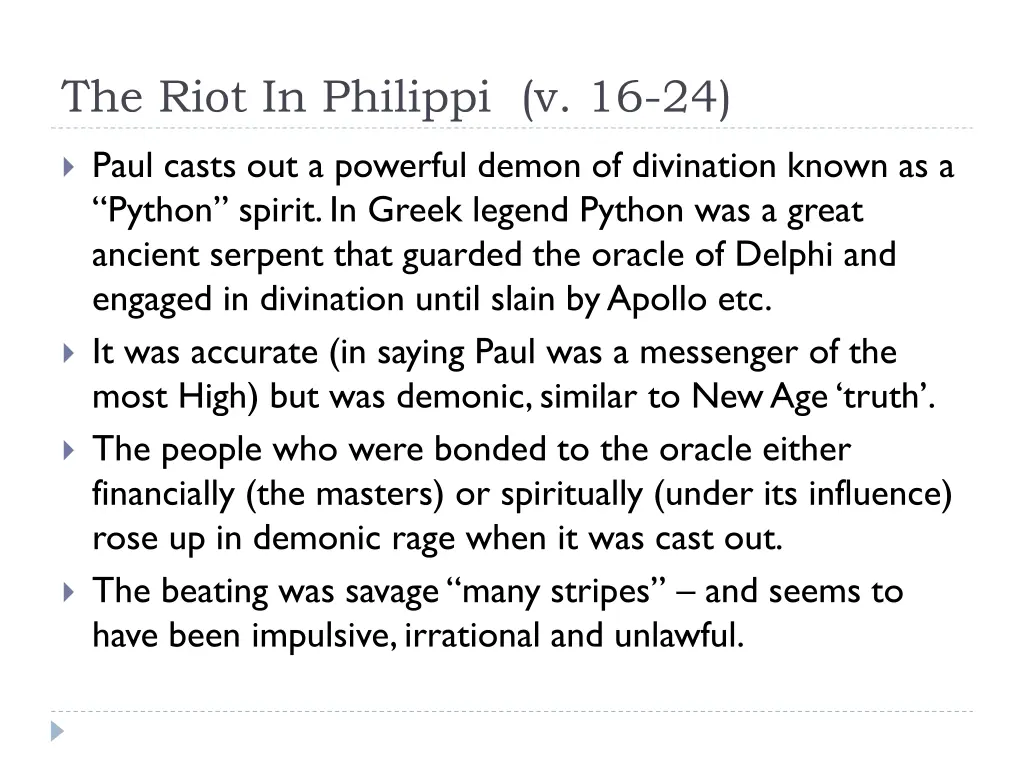 the riot in philippi v 16 24