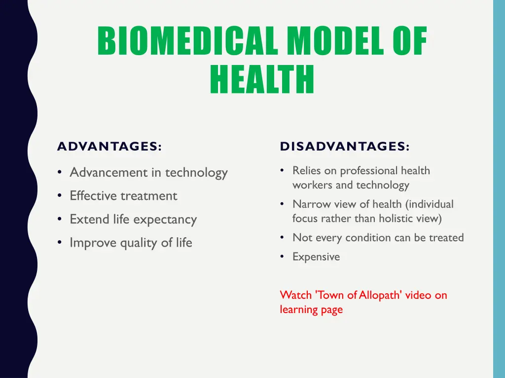 biomedical model of health 1
