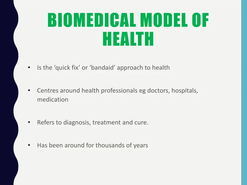 biomedical model of health