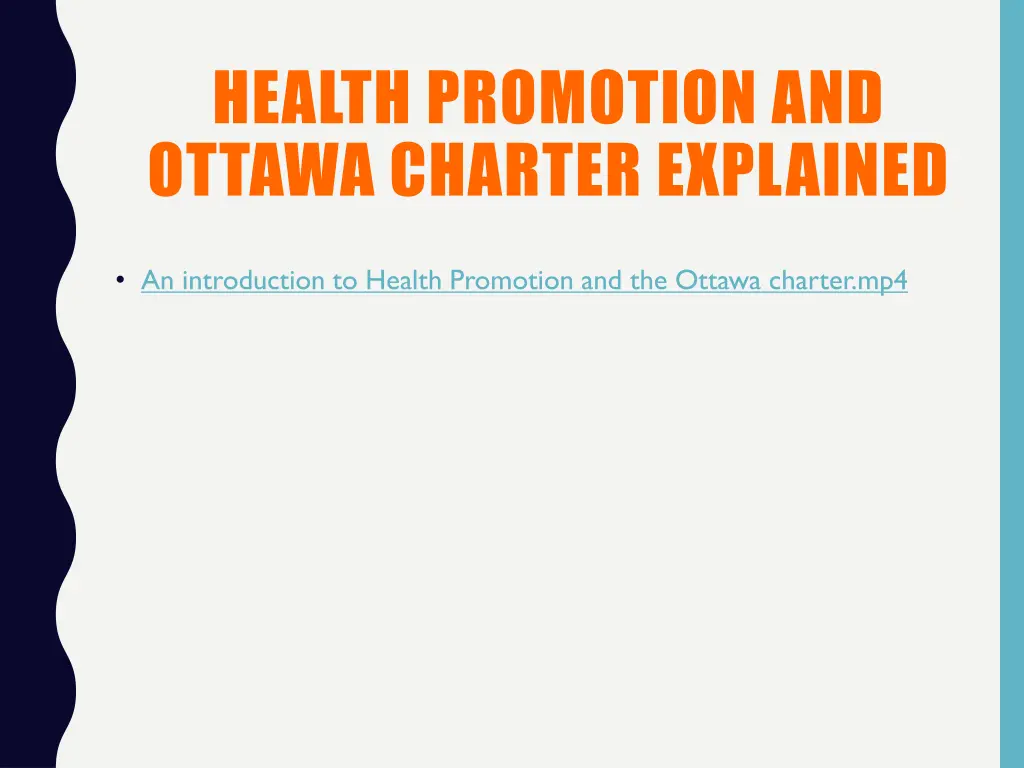 health promotion and ottawa charter explained