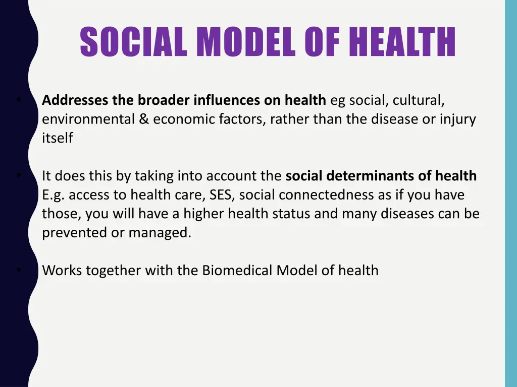 social model of health 1