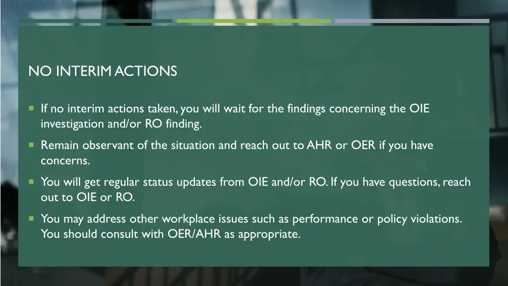 no interim actions
