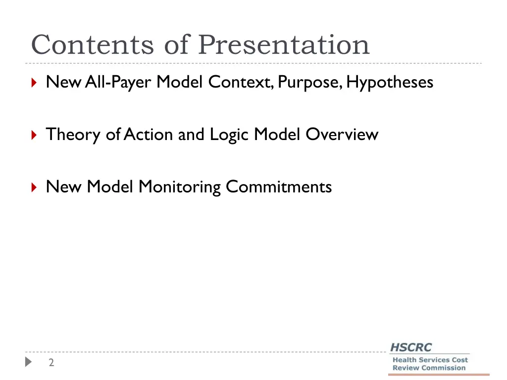 contents of presentation