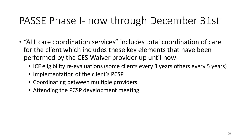 passe phase i now through december 31st 1