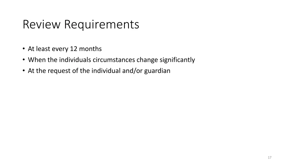 review requirements