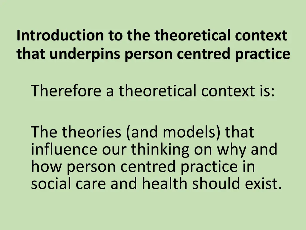 introduction to the theoretical context that 1