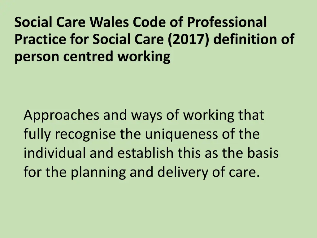 social care wales code of professional practice