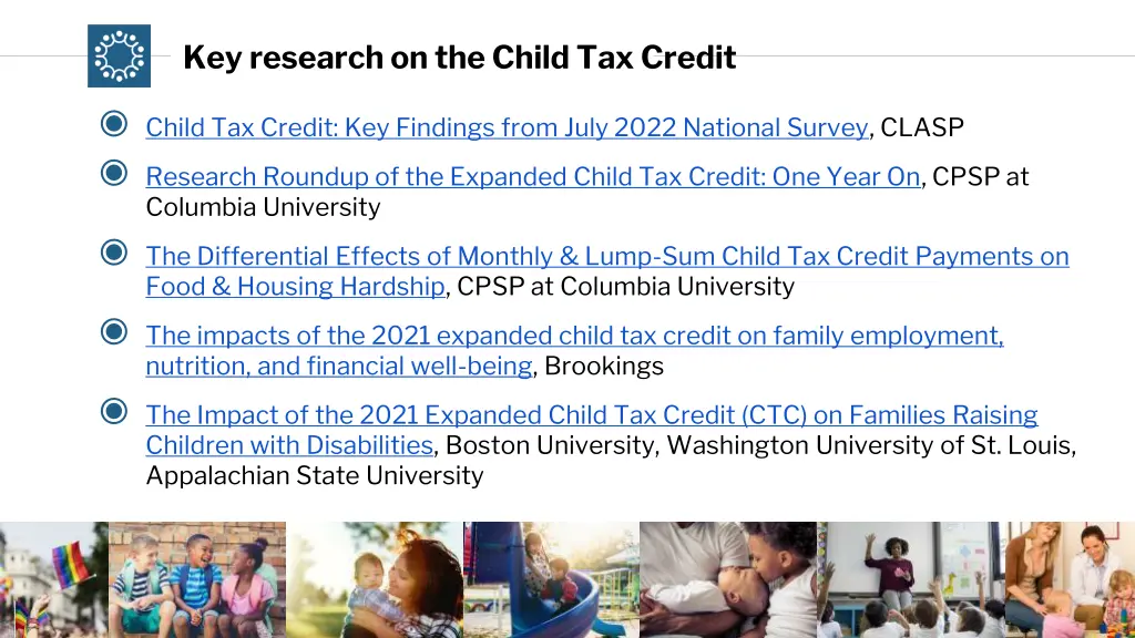 key research on the child tax credit