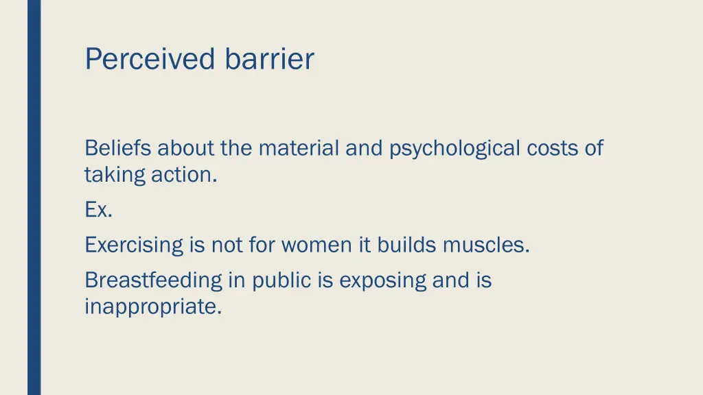 perceived barrier