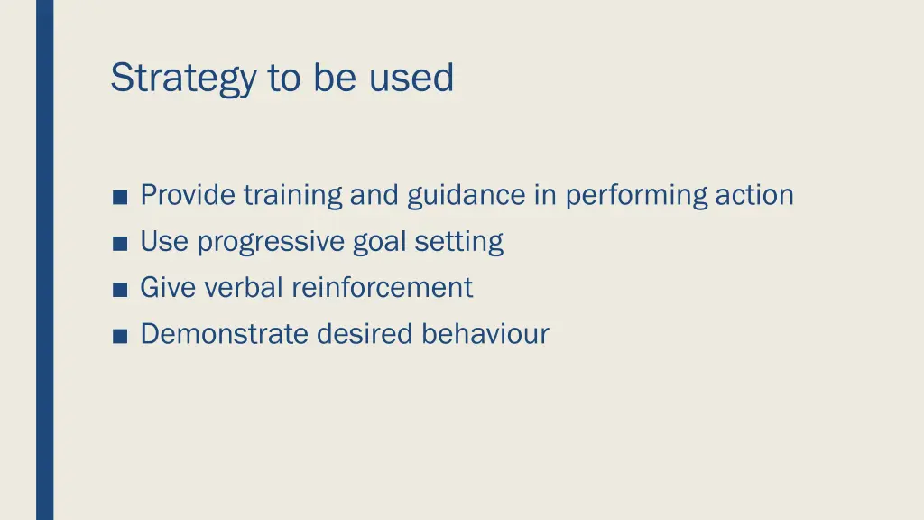 strategy to be used 5