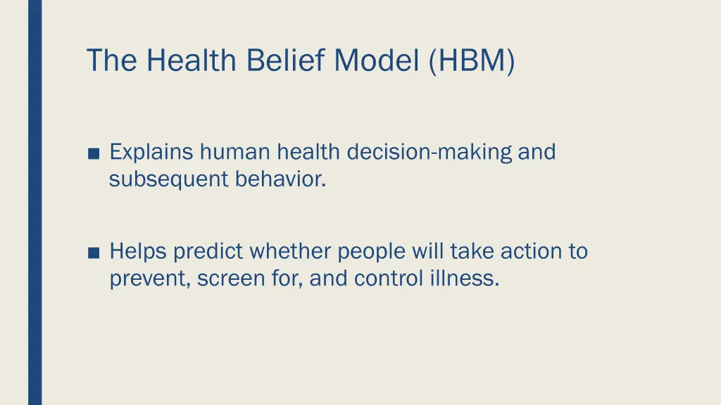 the health belief model hbm