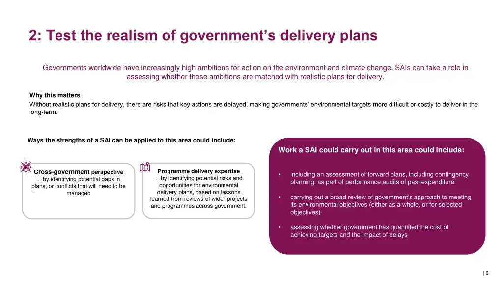 2 test the realism of government s delivery plans