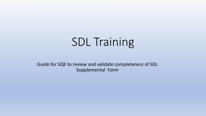 sdl training