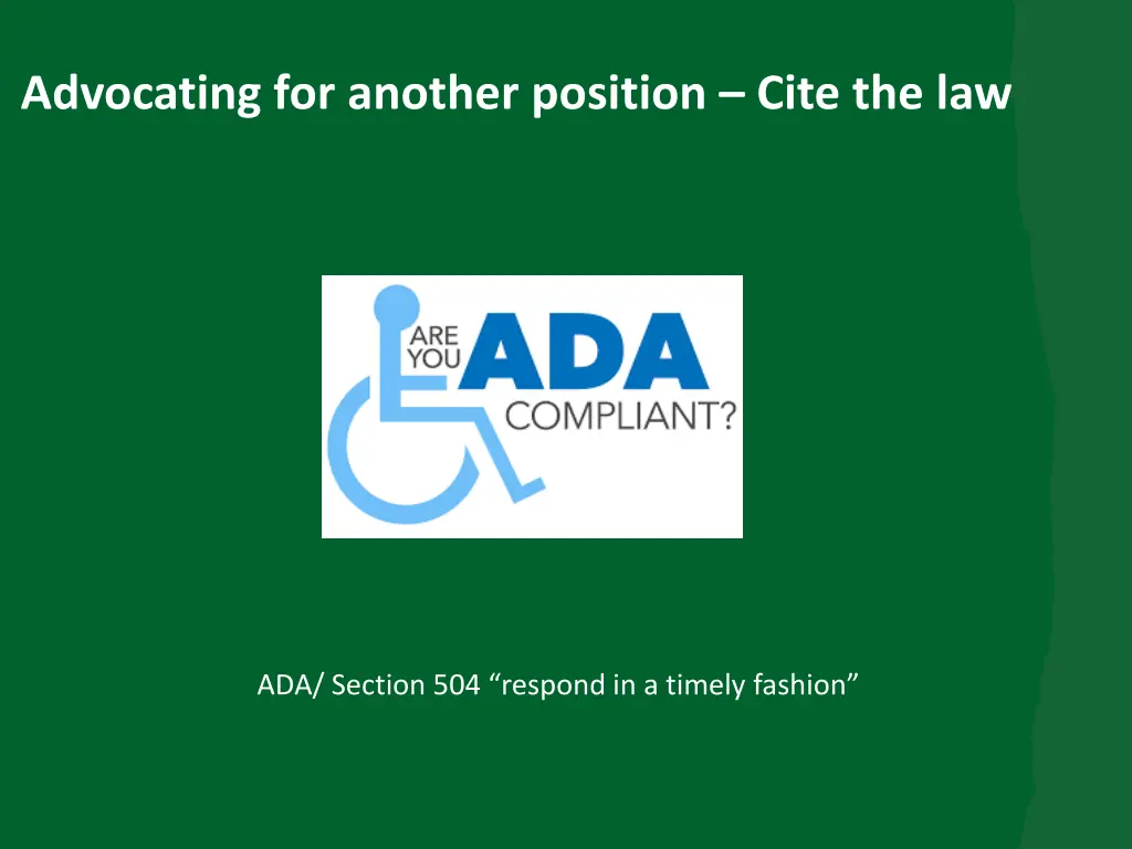 advocating for another position cite the law