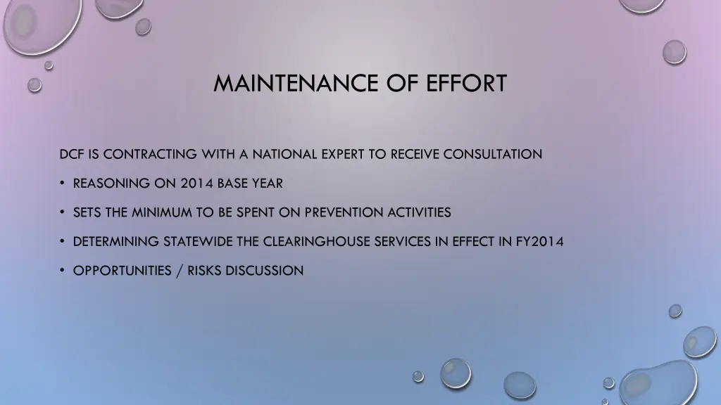 maintenance of effort