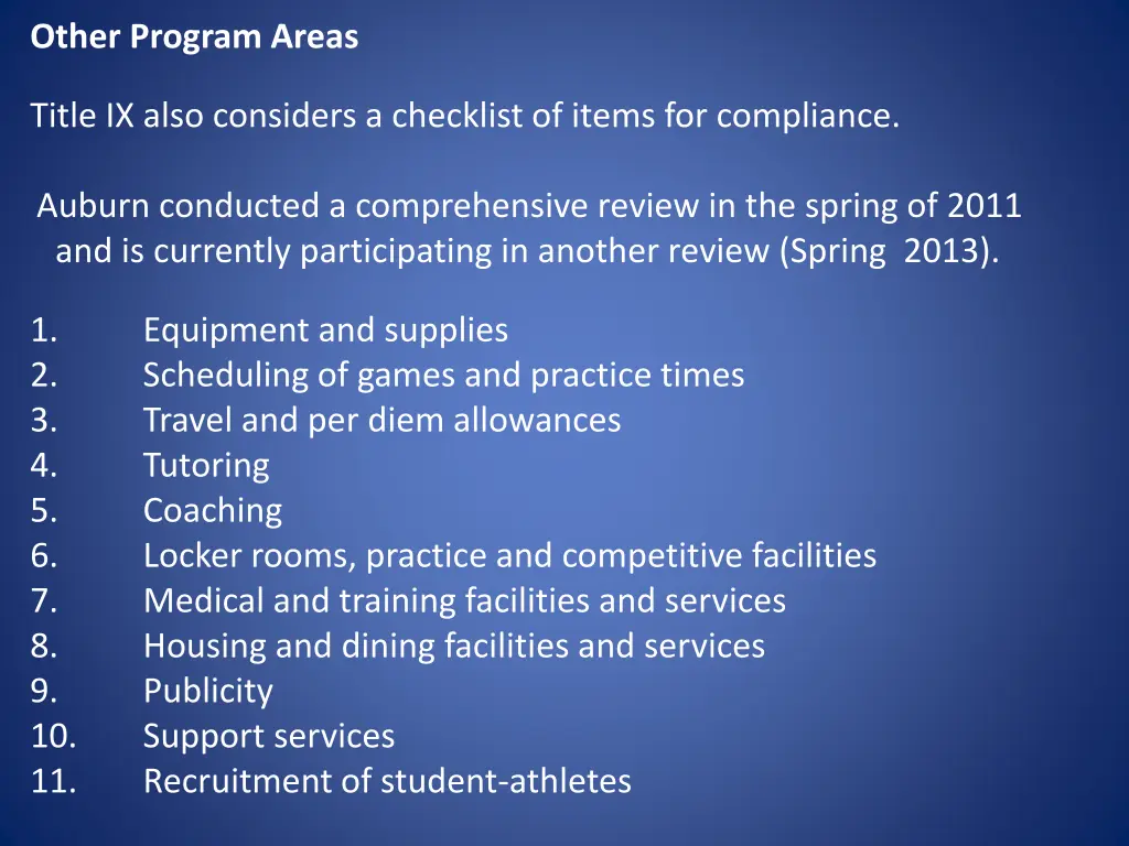 other program areas