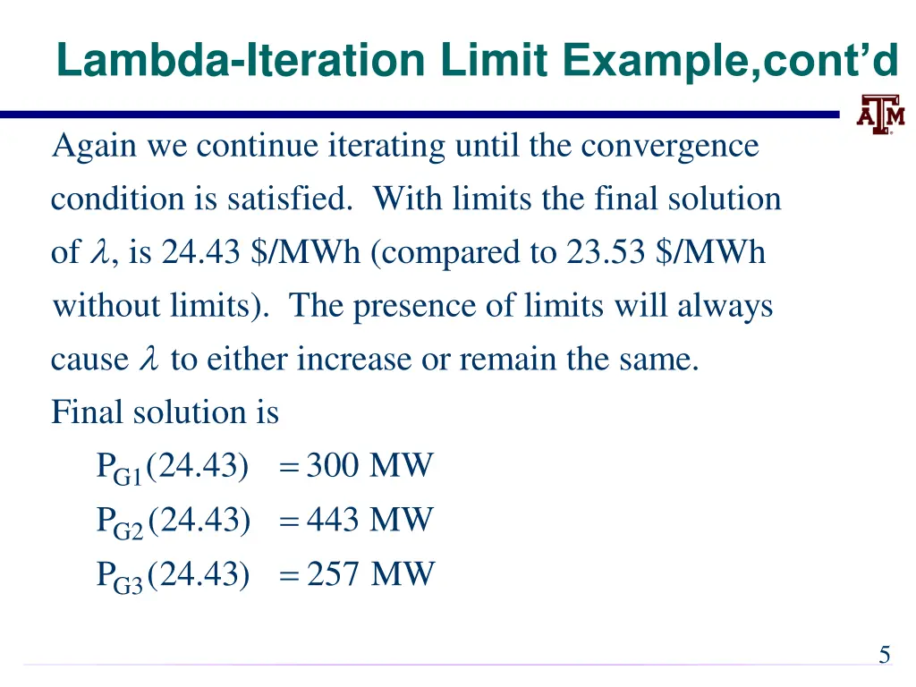 lambda iteration limit example cont d