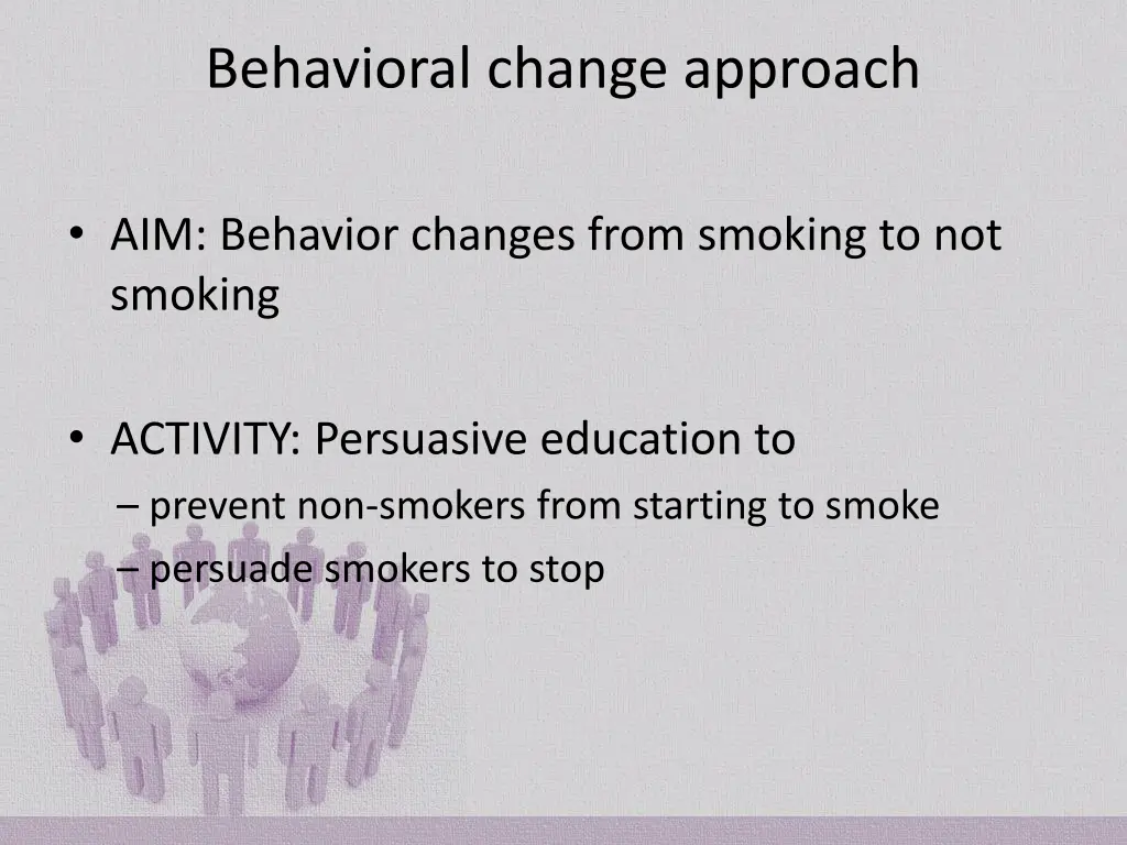 behavioral change approach